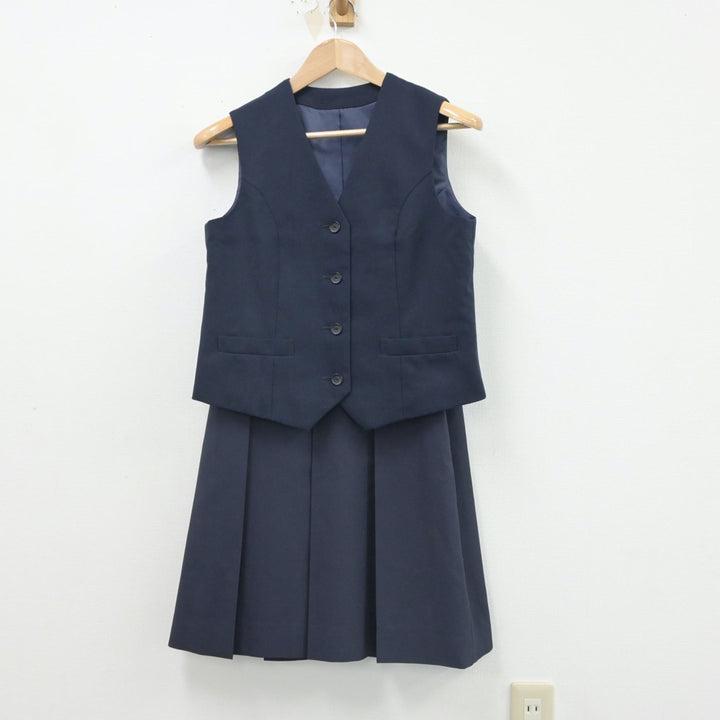 【中古】茨城県 結城東中学校 女子制服 4点（ブレザー・スカート・スカート・ベスト）sf016213