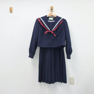 【中古】福岡県 横手中学校 女子制服 3点（セーラー服・ジャンパースカート）sf016224