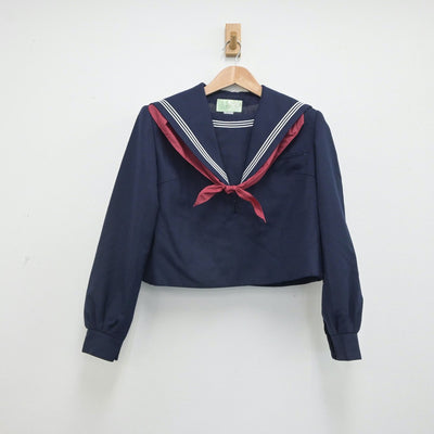 【中古】福岡県 横手中学校 女子制服 3点（セーラー服・ジャンパースカート）sf016224