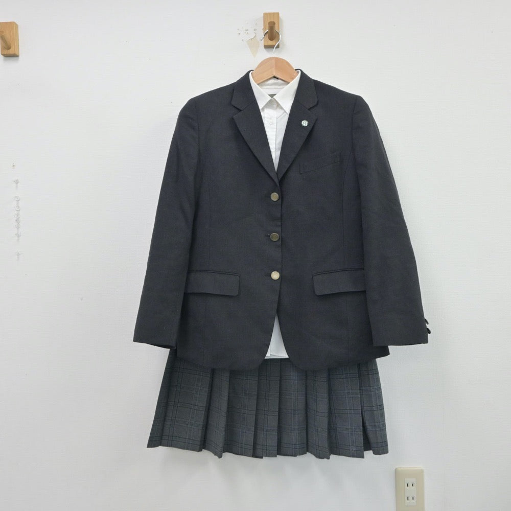 【中古】埼玉県 草加高等学校 女子制服 5点（シャツ・ブレザー・ニット・スカート）sf016233