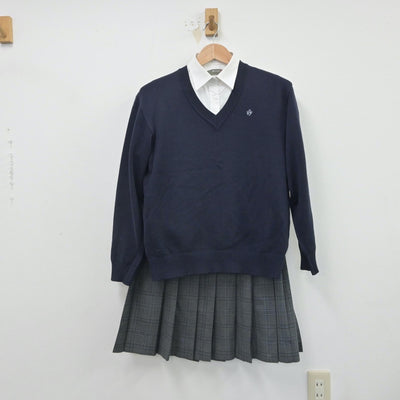 【中古】埼玉県 草加高等学校 女子制服 5点（シャツ・ブレザー・ニット・スカート）sf016233