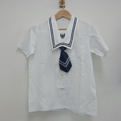 【中古】東京都 鶴川高等学校 女子制服 5点（シャツ・ニットベスト・スカート）sf016238