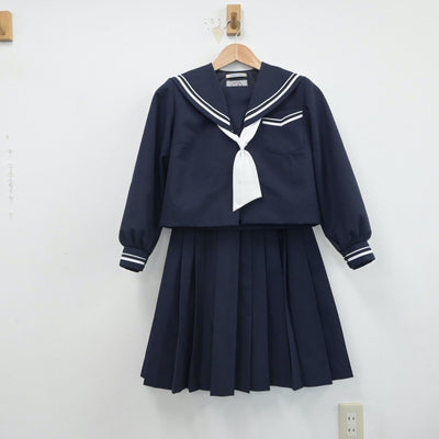 【中古】静岡県 江西中学校 女子制服 3点（セーラー服・スカート）sf016249