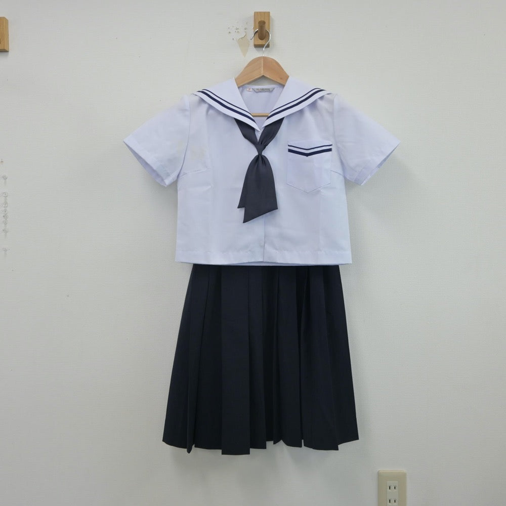 【中古】静岡県 江西中学校 女子制服 4点（セーラー服・スカート）sf016250