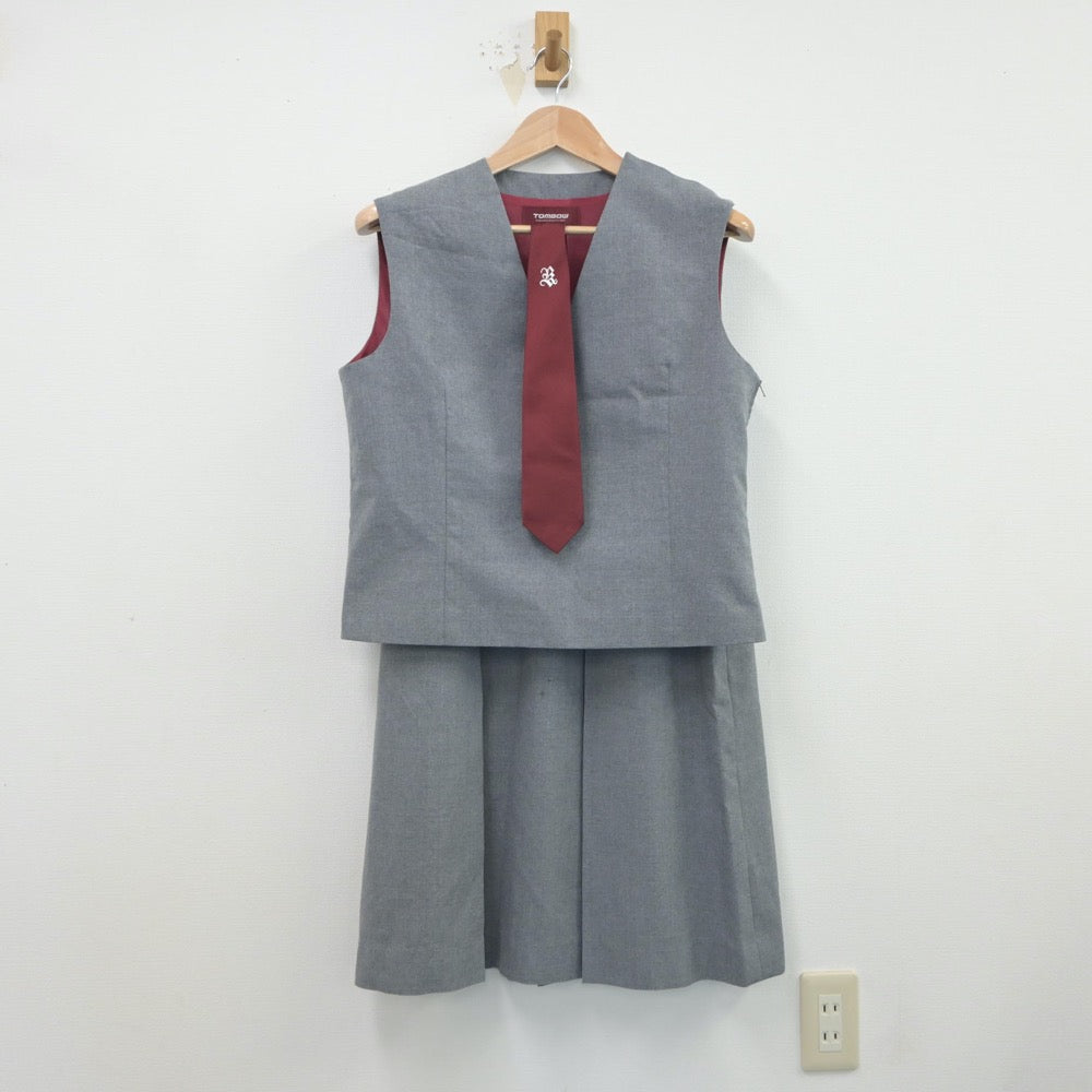 【中古】埼玉県 向陽中学校 女子制服 3点（ベスト・スカート）sf016251