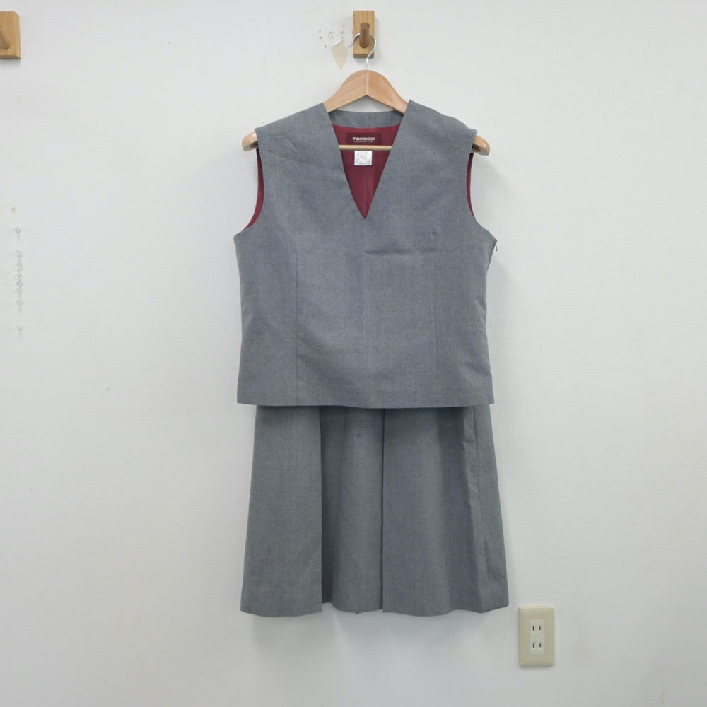 【中古】埼玉県 向陽中学校 女子制服 3点（ベスト・スカート）sf016251