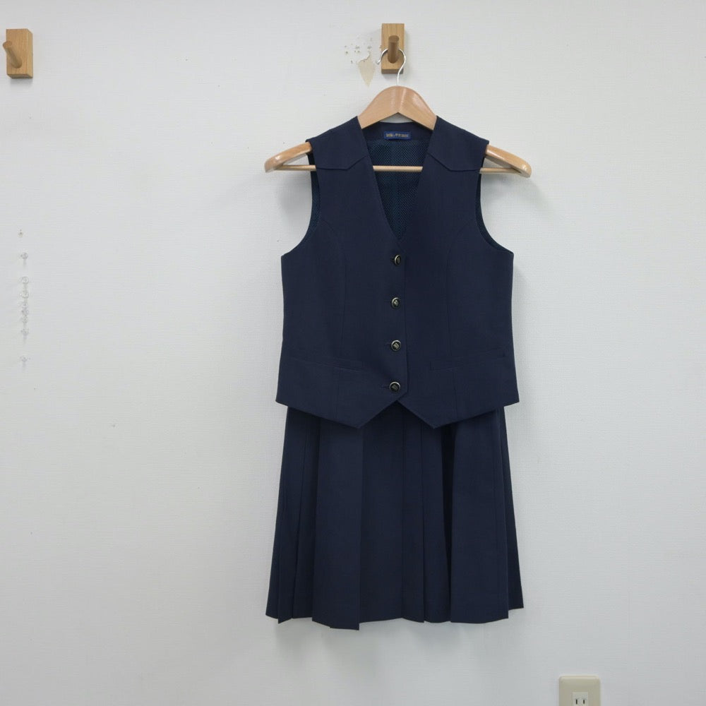 【中古】山梨県 山梨高等学校 女子制服 2点（ベスト・スカート）sf016254