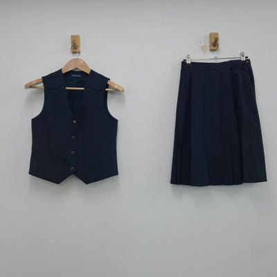 【中古】山梨県 山梨高等学校 女子制服 2点（ベスト・スカート）sf016254