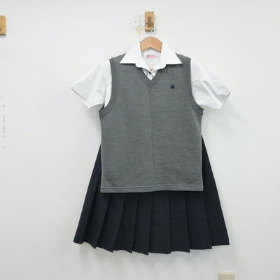 【中古】大分県 日出総合高等学校 女子制服 4点（シャツ・ニットベスト・スカート）sf016264