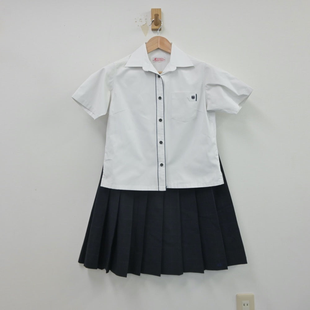 【中古】大分県 日出総合高等学校 女子制服 4点（シャツ・ニットベスト・スカート）sf016264