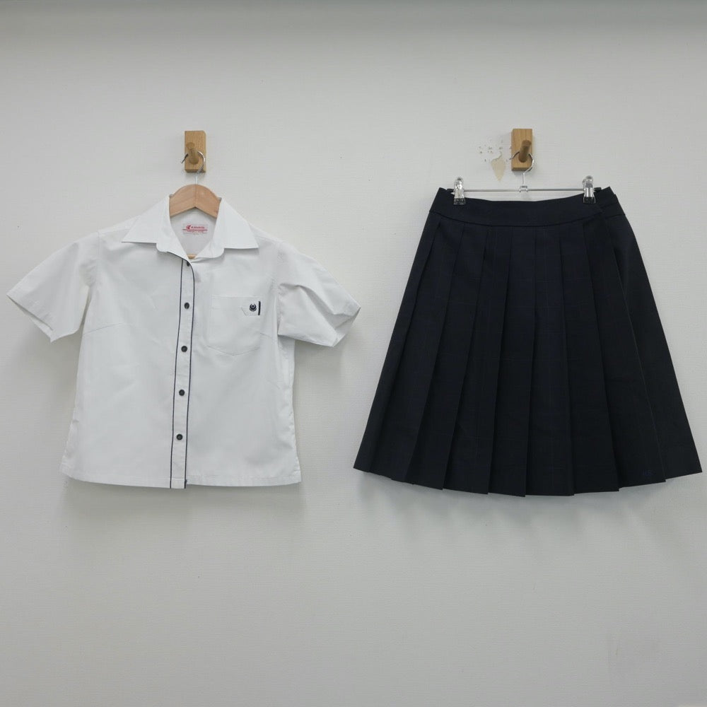 【中古】大分県 日出総合高等学校 女子制服 4点（シャツ・ニットベスト・スカート）sf016264