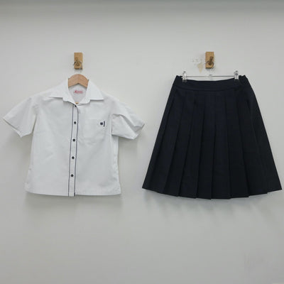 【中古】大分県 日出総合高等学校 女子制服 4点（シャツ・ニットベスト・スカート）sf016264