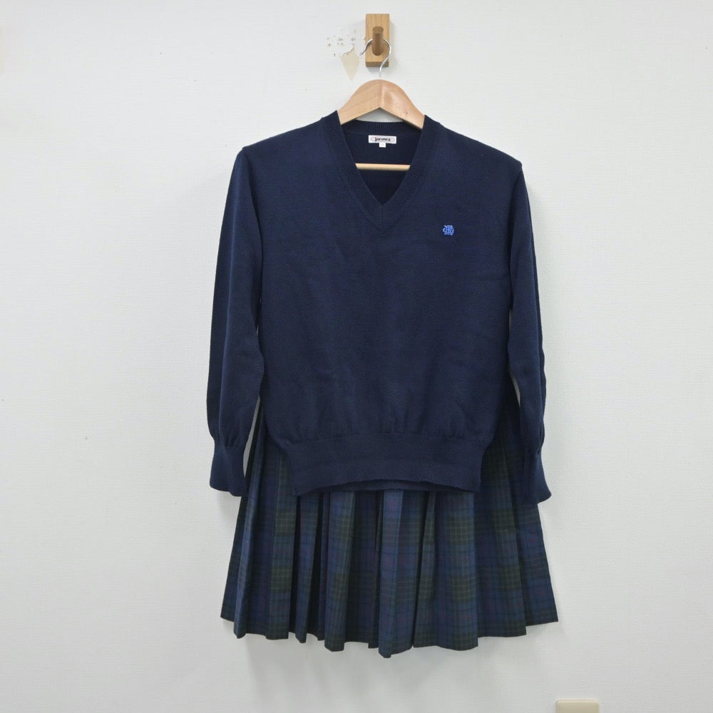 【中古】東京都 江戸川女子中学校 女子制服 2点（ニット・スカート）sf016270