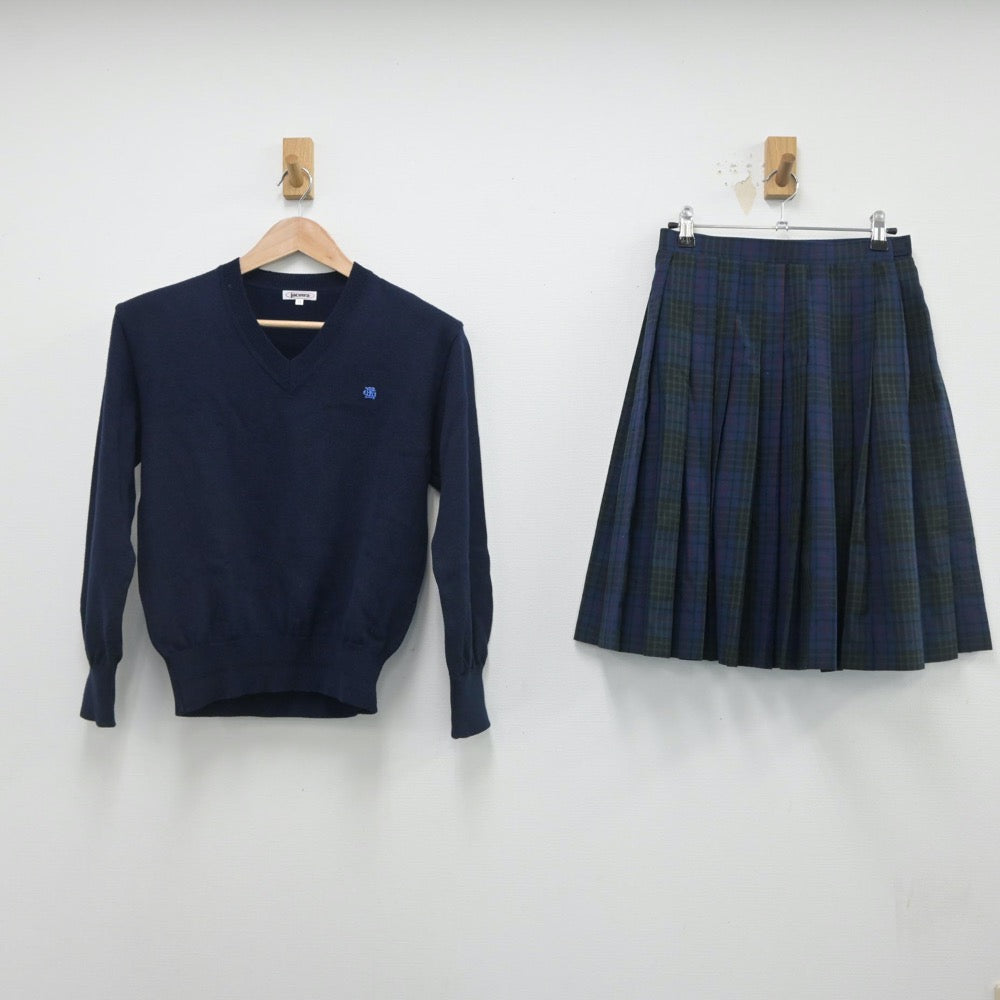 【中古】東京都 江戸川女子中学校 女子制服 2点（ニット・スカート）sf016270