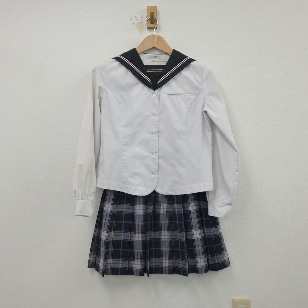 【中古】広島県 瀬戸内高等学校 女子制服 2点（セーラー服・スカート）sf016280