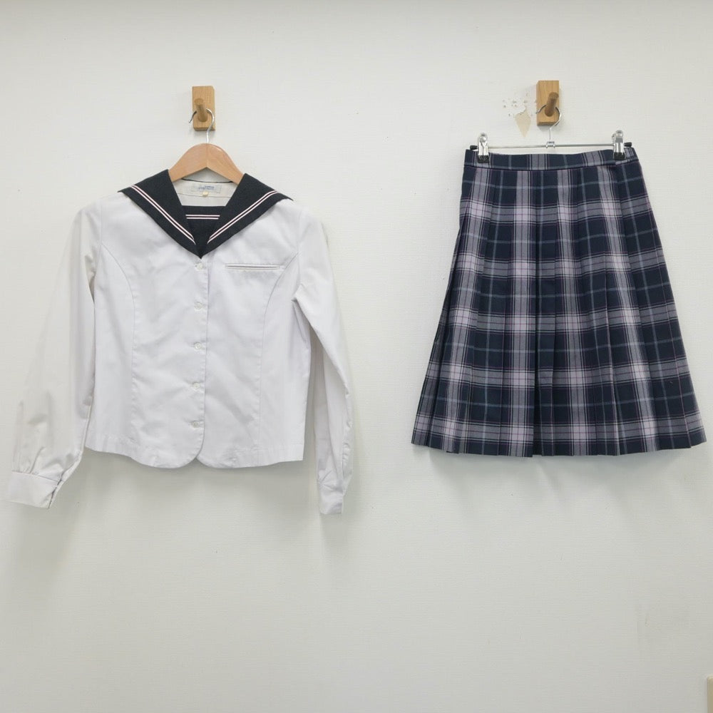 【中古】広島県 瀬戸内高等学校 女子制服 2点（セーラー服・スカート）sf016280