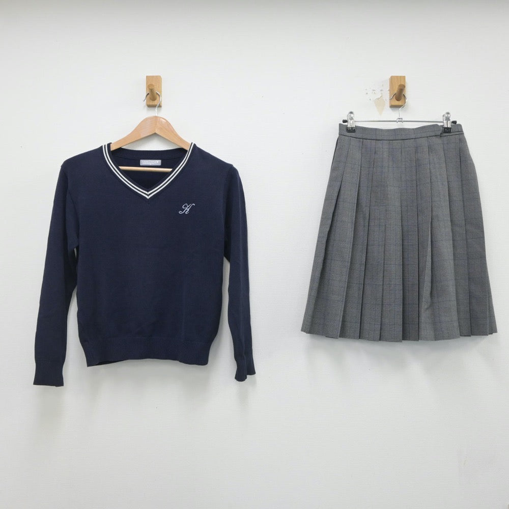 【中古】大阪府 近畿大学附属高等学校 女子制服 3点（ブレザー・ニット・スカート）sf016284