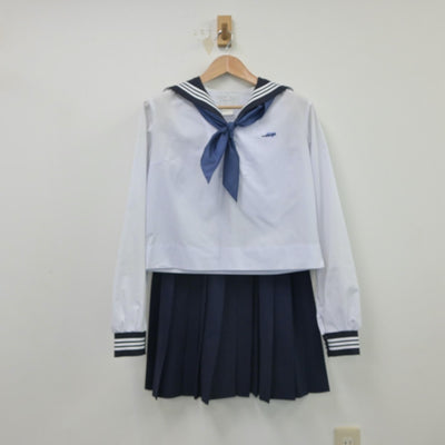 【中古】広島県 広島皆実高等学校 女子制服 3点（セーラー服・スカート）sf016287