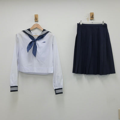 【中古】広島県 広島皆実高等学校 女子制服 3点（セーラー服・スカート）sf016287