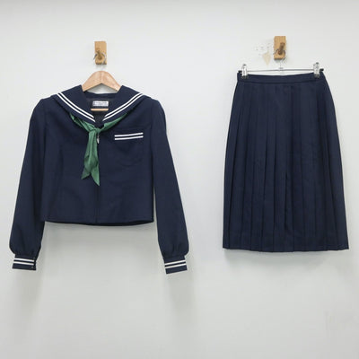 【中古】岡山県 宇野中学校 女子制服 3点（セーラー服・スカート）sf016296