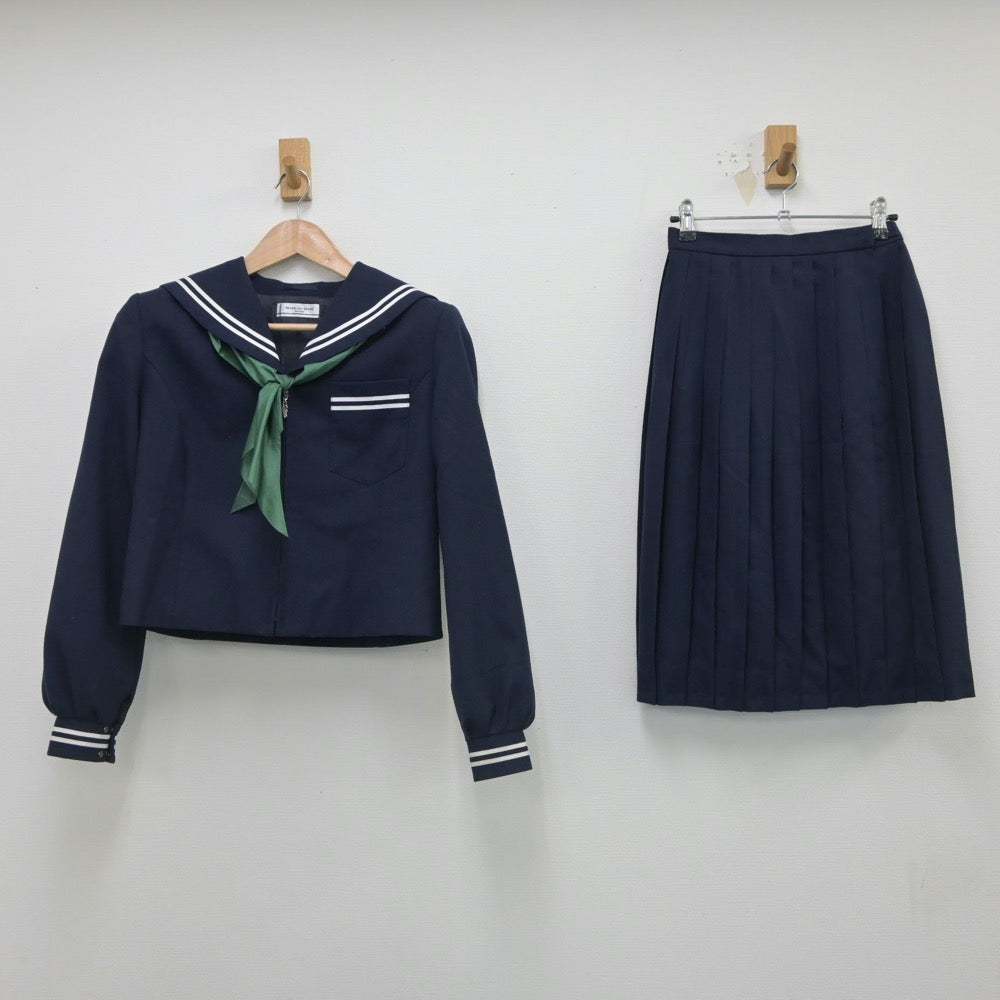 【中古】岡山県 宇野中学校 女子制服 3点（セーラー服・スカート）sf016297