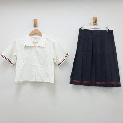 【中古】山形県 寒河江高等学校 女子制服 3点（シャツ・ベスト・スカート）sf016300