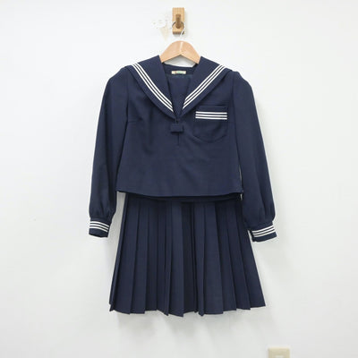 【中古】鳥取県 国府中学校 女子制服 3点（セーラー服・ベスト・スカート）sf016306