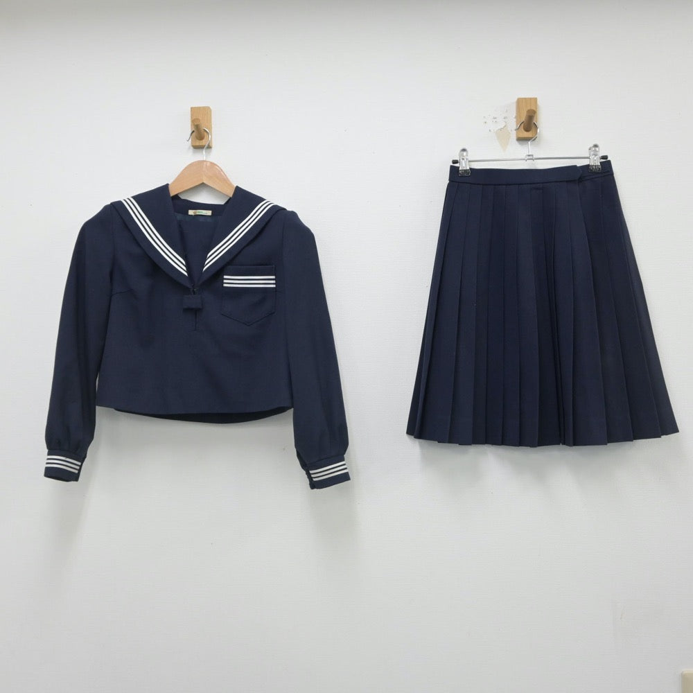 【中古】鳥取県 国府中学校 女子制服 3点（セーラー服・ベスト・スカート）sf016306