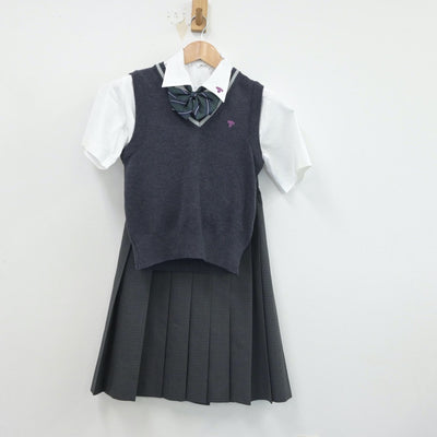 【中古】奈良県 天理教校学園高等学校 女子制服 3点（シャツ・ニットベスト・スカート）sf016309