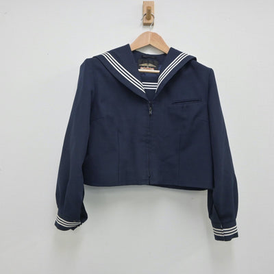 【中古】東京都 糀谷中学校 女子制服 2点（セーラー服・ジャンパースカート）sf016316