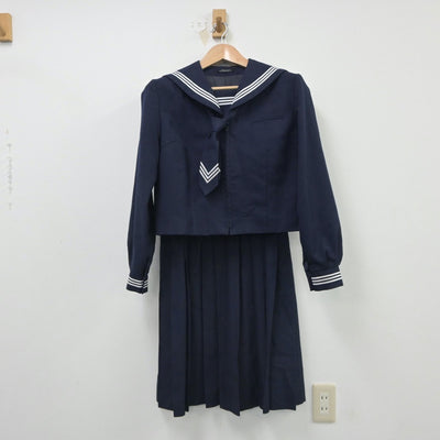 【中古】東京都 糀谷中学校 女子制服 3点（セーラー服・ジャンパースカート）sf016317