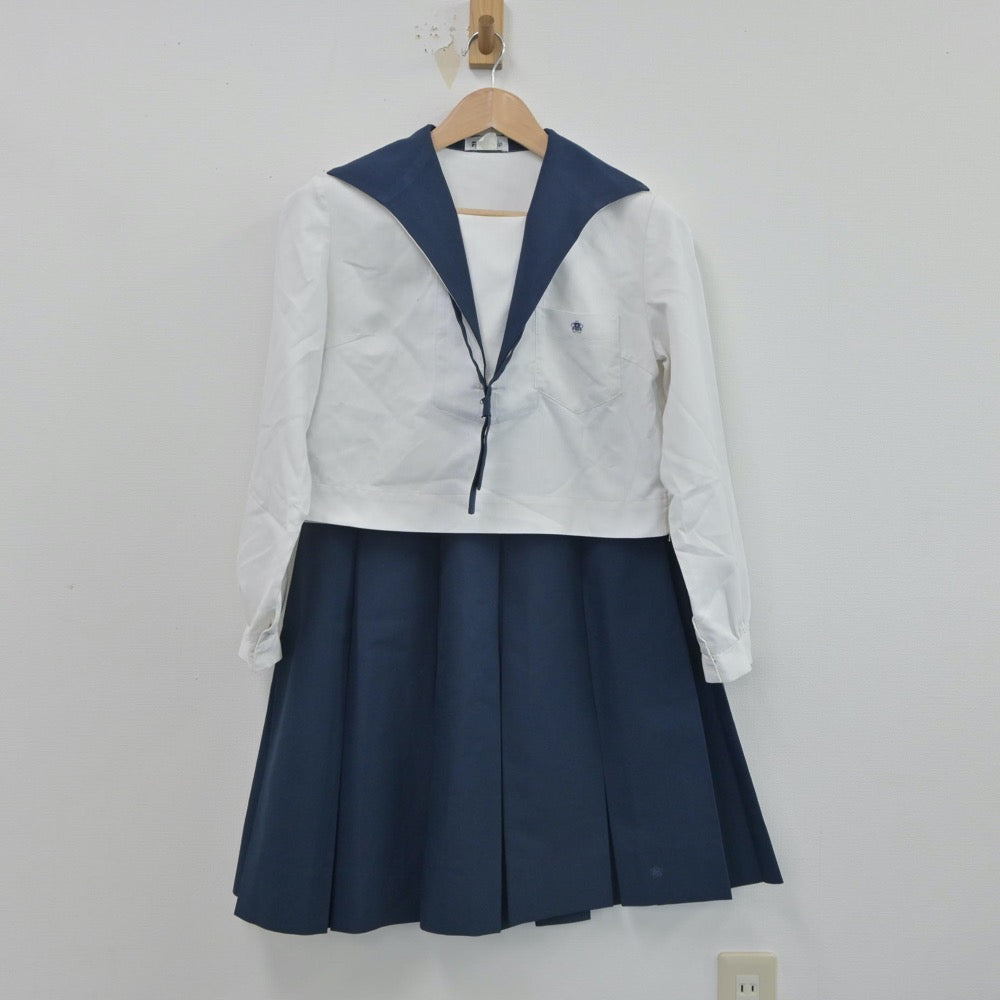 【中古】熊本県 大津高等学校 女子制服 3点（セーラー服・スカート）sf016327