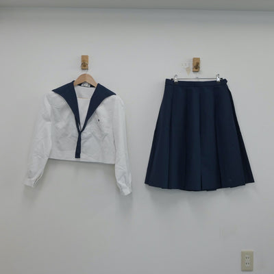 【中古】熊本県 大津高等学校 女子制服 3点（セーラー服・スカート）sf016327