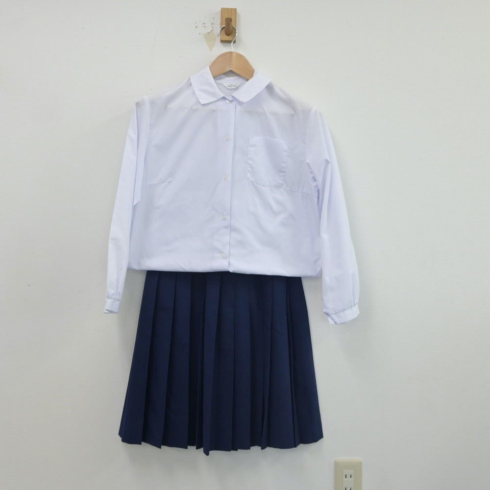 【中古】千葉県 八街南中学校 女子制服 2点（シャツ・スカート）sf016328