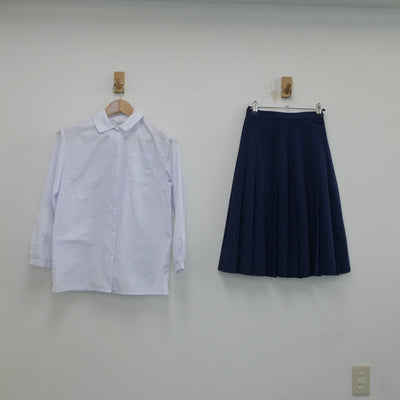 【中古】千葉県 八街南中学校 女子制服 2点（シャツ・スカート）sf016328