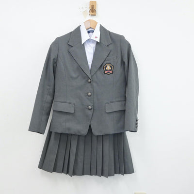 【中古】岡山県 津山東高等学校 女子制服 4点（ブレザー・ベスト・シャツ・スカート）sf016331