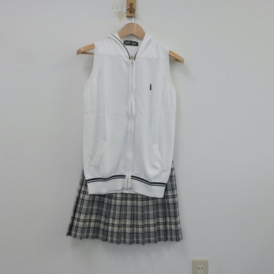 【中古】東京都 昭和高等学校 女子制服 3点（ニットベスト・スカート）sf016333