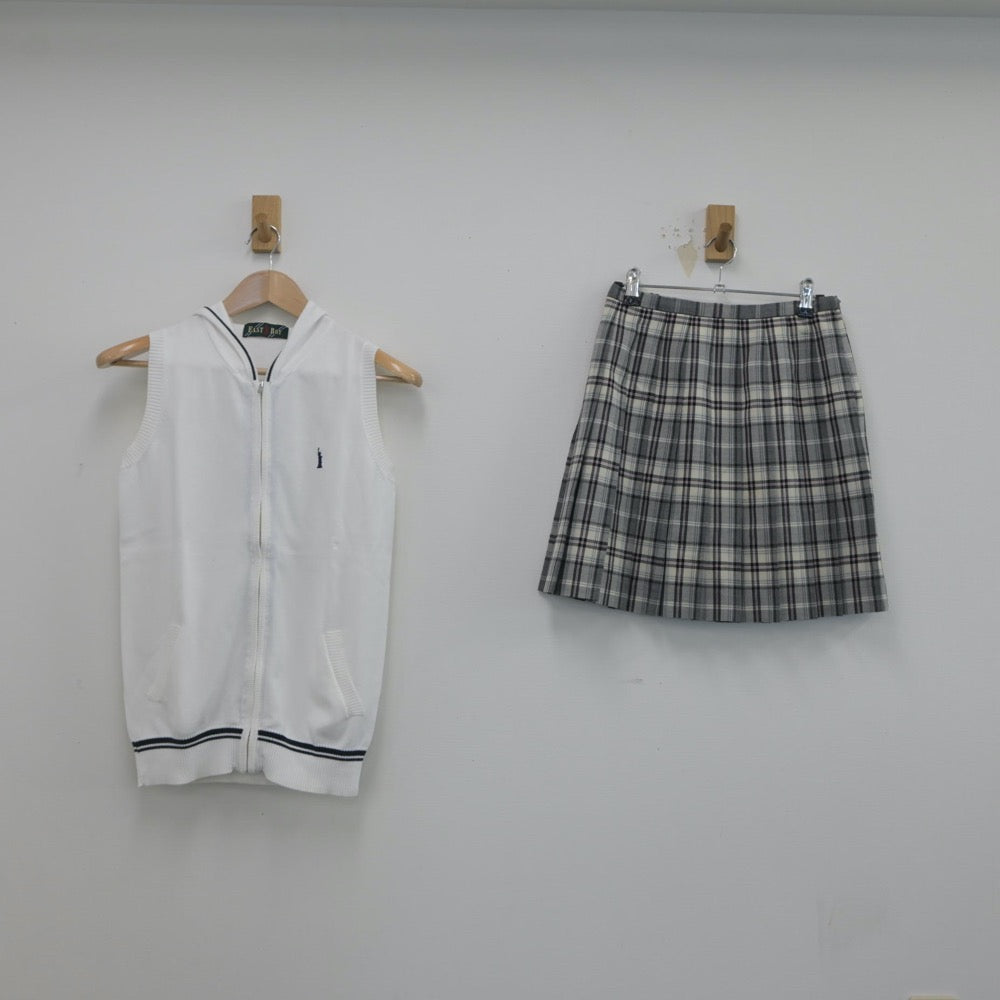 【中古】東京都 昭和高等学校 女子制服 3点（ニットベスト・スカート）sf016333