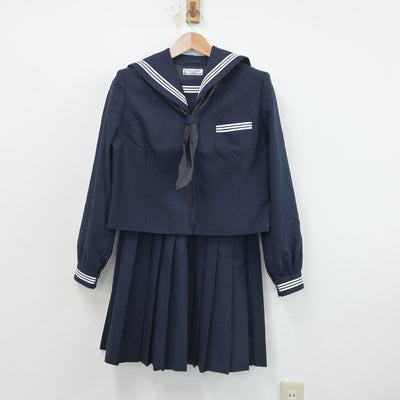 【中古】新潟県 弥彦中学校 女子制服 3点（セーラー服・スカート）sf016337