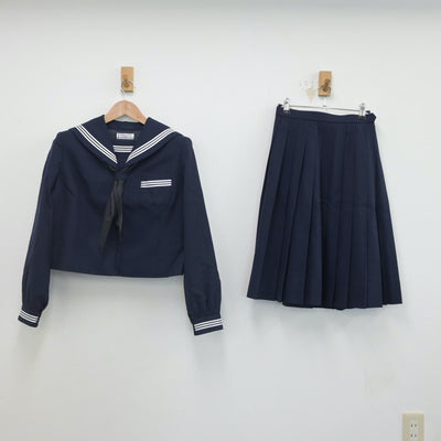 【中古】新潟県 弥彦中学校 女子制服 3点（セーラー服・スカート）sf016337