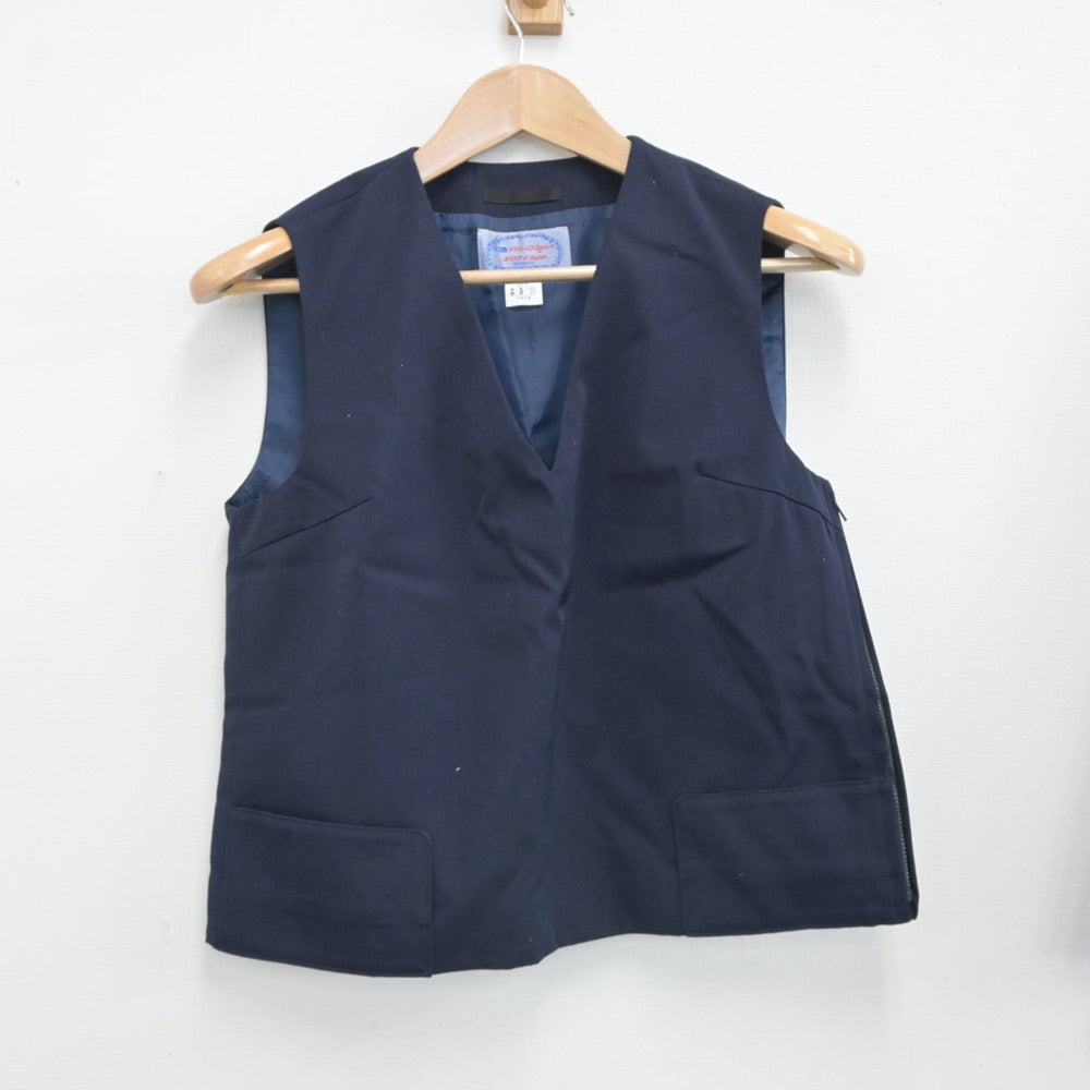 【中古】新潟県 亀田中学校 女子制服 3点（ベスト・スカート・スカート）sf016345