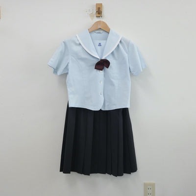 【中古】宮崎県 日向学院中学校高等学校 女子制服 3点（セーラー服・スカート）sf016348