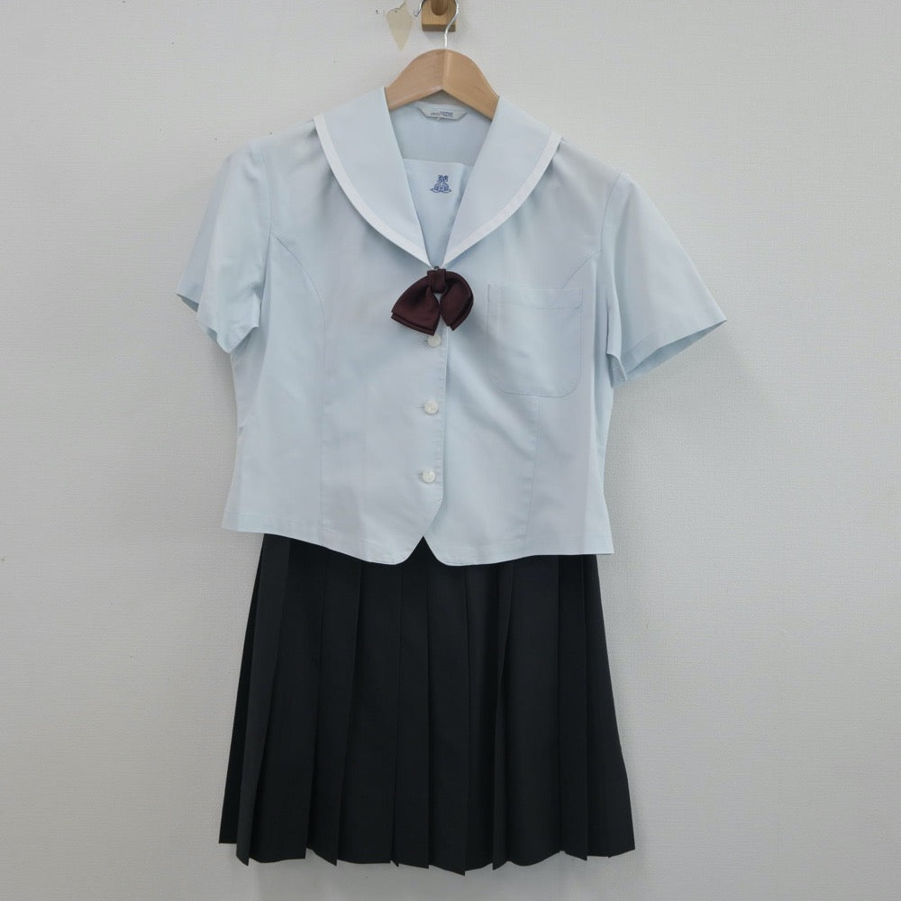 【中古】宮崎県 日向学院中学校高等学校 女子制服 4点（セーラー服・ニットベスト・スカート）sf016349