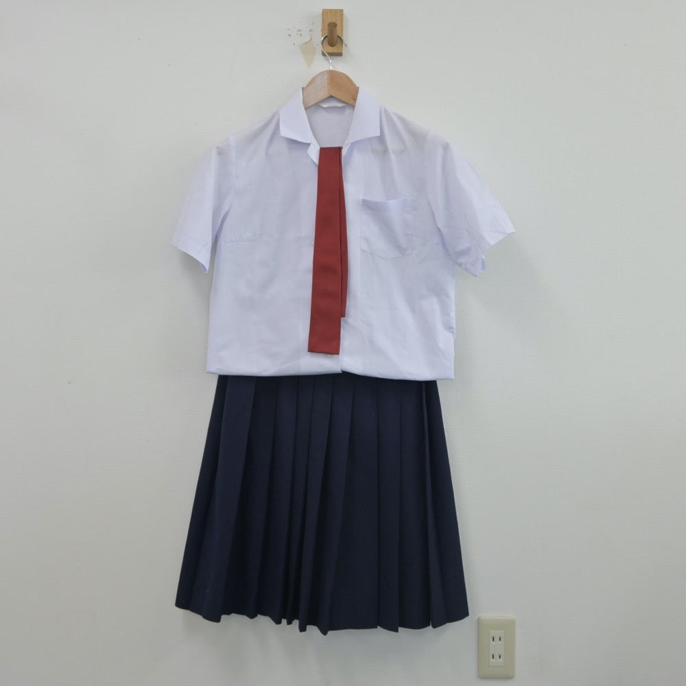 【中古】新潟県 新潟商業高等学校 女子制服 3点（シャツ・スカート）sf016353