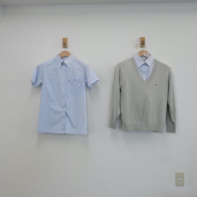 【中古】神奈川県 川崎市立川崎高等学校 女子制服 3点（シャツ・ニット）sf016366