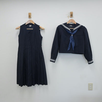 【中古】東京都 江東区立深川第一中学校 女子制服 2点（セーラー服・ジャンパースカート）sf016369