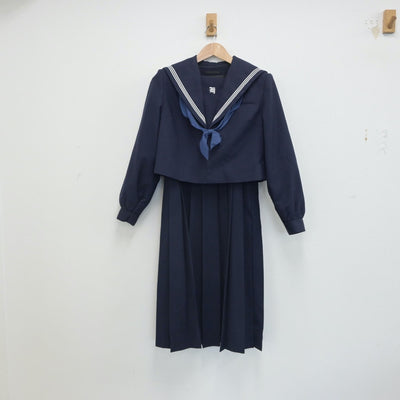 【中古】福岡県 福岡市立平尾中学校 女子制服 3点（セーラー服・ジャンパースカート）sf016378