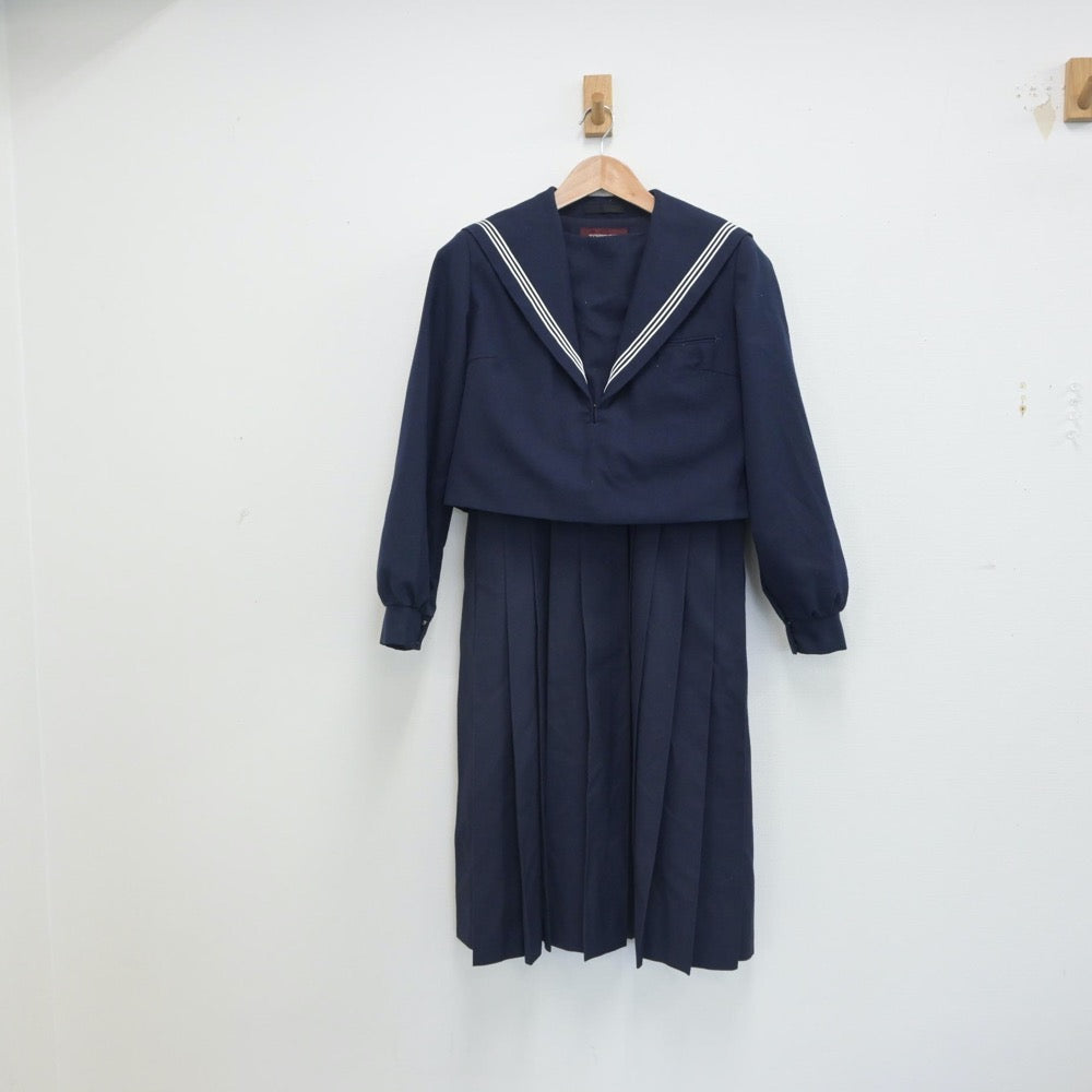 【中古】福岡県 福岡市立平尾中学校 女子制服 2点（セーラー服・ジャンパースカート）sf016379