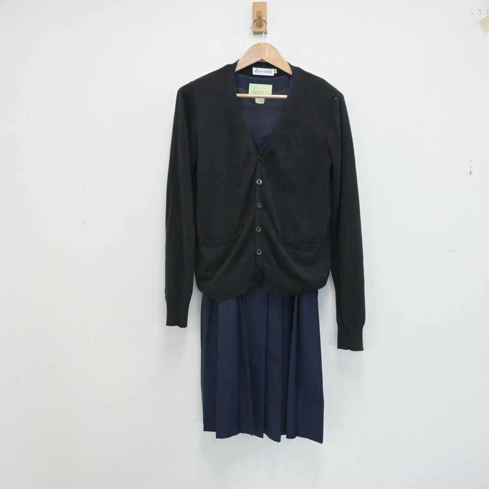 【中古】福岡県 福岡市立平尾中学校 女子制服 2点（ニット・ジャンパースカート）sf016381