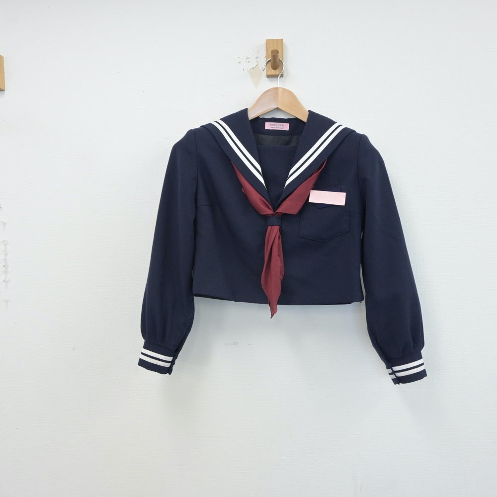 【中古】熊本県 菊陽町立菊陽中学校 女子制服 2点（セーラー服・ジャンパースカート）sf016387